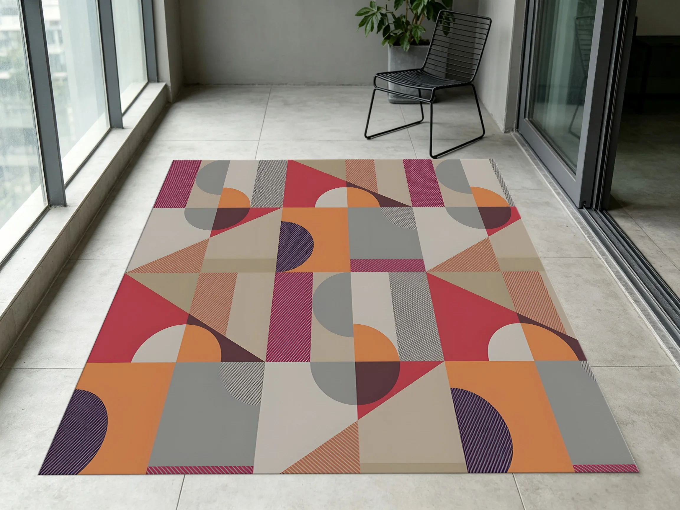 Color-Blocked Geometric Patchwork Large Area Rug, Modern Stylish Choice, for Living Room and Bedroom