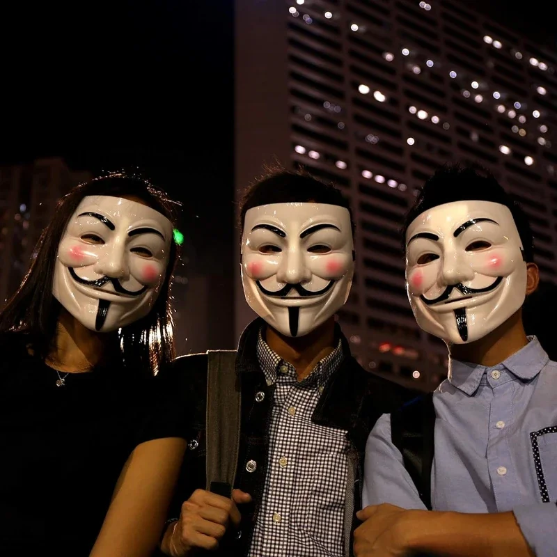 V for Vendetta Mask Halloween Anonymous Hacker Cosplay Costume Props Halloween Theme Party Horror Mask Film Theme Headgear Gifts