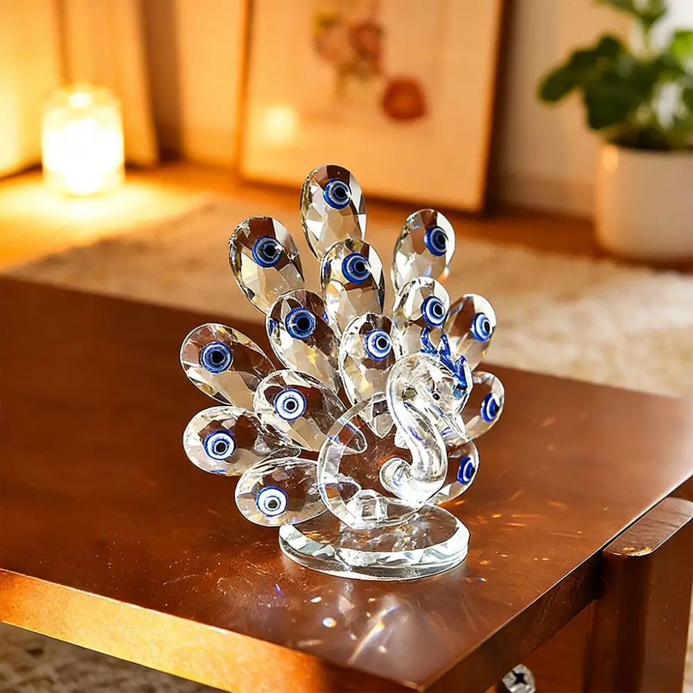 

Crystal Crystal Peacock Ornament Transparent Romantic Bird Of Juno Figurines Reflect Exquisite Home Decoration Study Desktop