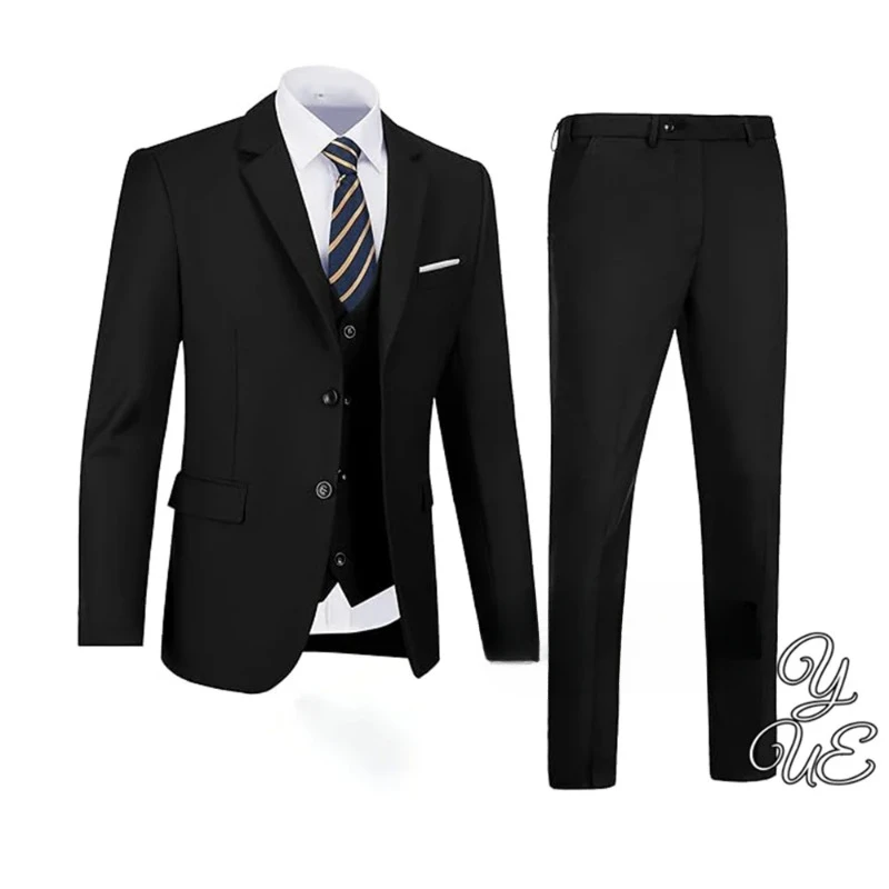 

(Suit+Tank Top+Pants) Men's Casual Fashion Formal Business Set 3-piece Groom Wedding Party Host Set