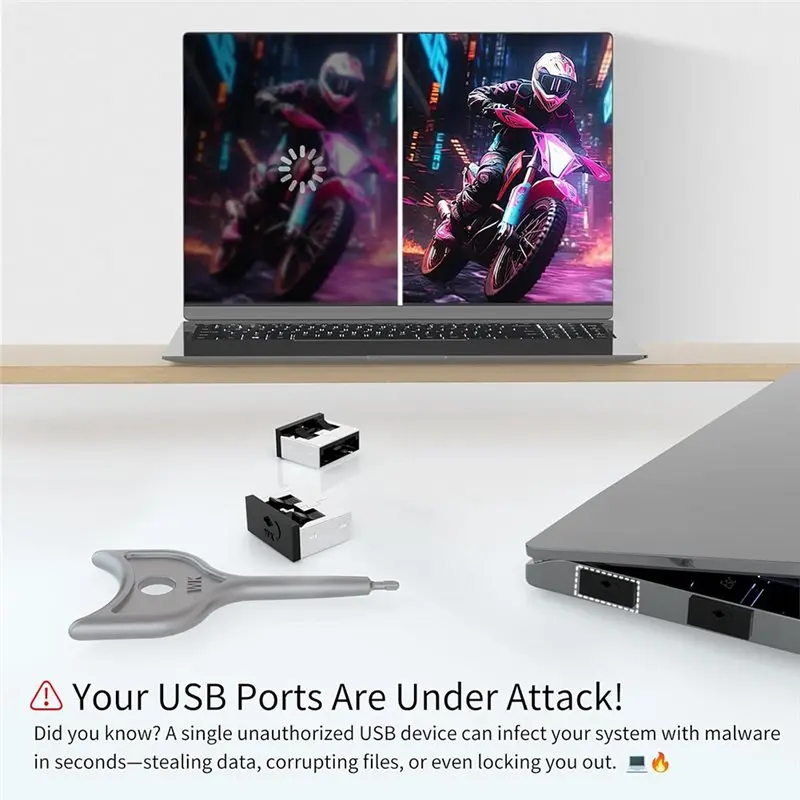 【RECOMENDAR】USB-A Metal Port Lock Blocker With 2 Keys-For PC/Laptop Data Security& Dust Proof Protector(24PCS)