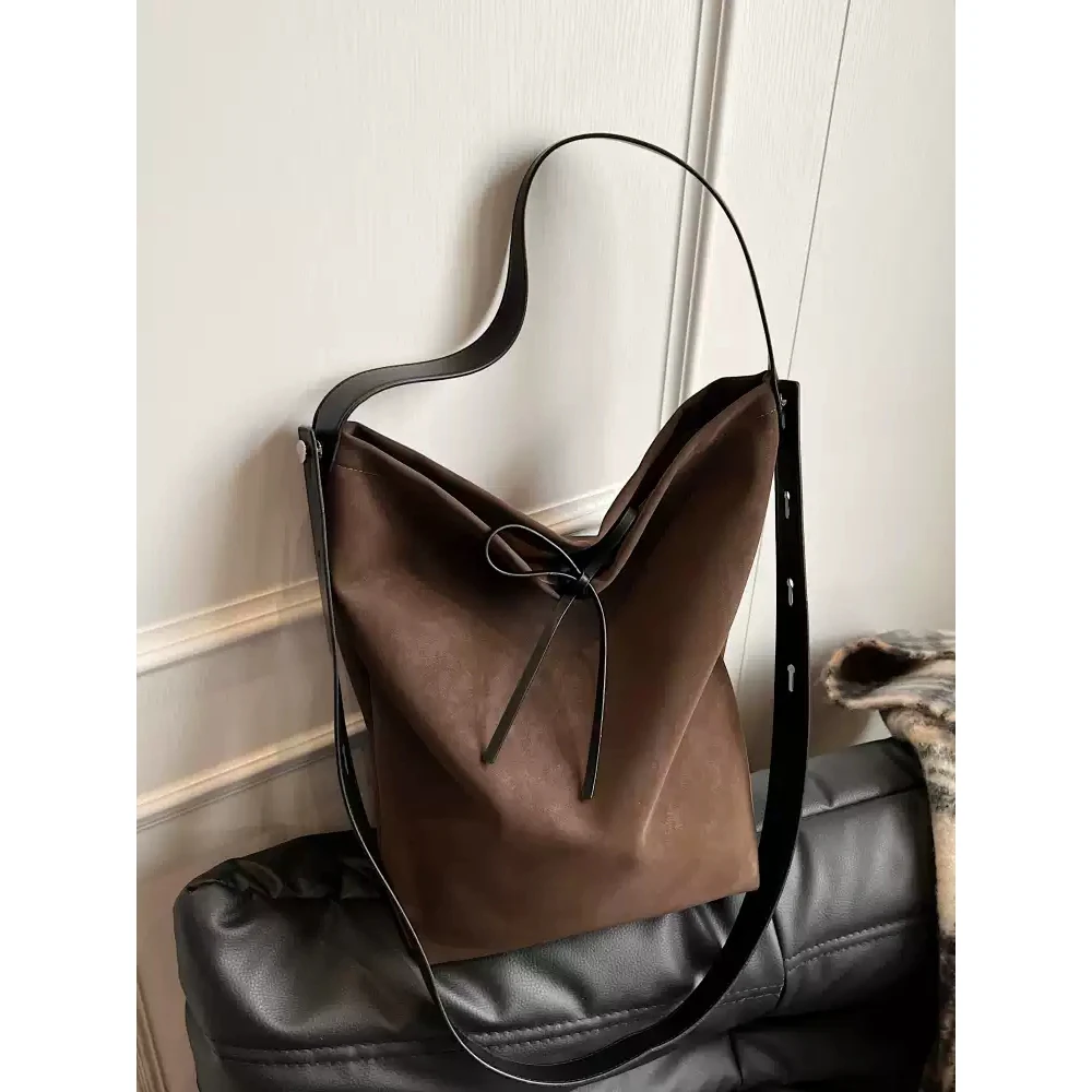 grande-capacidade-sacolas-para-senhoras-coreano-vintage-solido-fosco-camurca-bolsa-de-ombro-elegante-comute-crossbody-packs