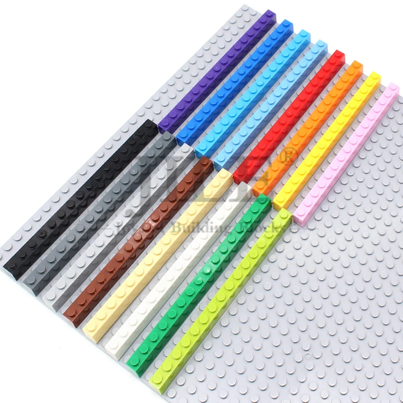 50pcs Moc 2465 Bricks 1x16 Dots DIY Building Blocks Figures Educational Creative Size Compatible with Brands Accessories Toys