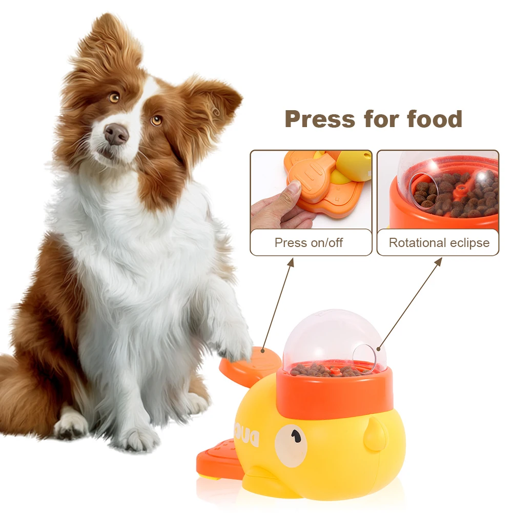 

Yellow Duck Dog Slow Feeder Wear Resist Dog Snack Feeder Adjustable Pet Interactive Toy for Dog Cat Intelligent Training Toy