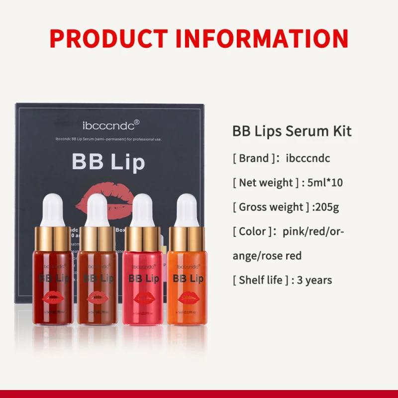 Nowy 5ml BB Lip Serum Starter Kit Semi Permanent Glow Ampoule Lip Gloss Pigment do kolorowania Nawilżająca pielęgnacja skóry ust