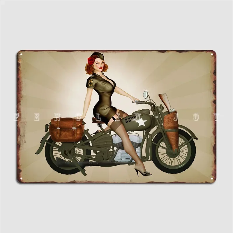 Sgt Davison Military Pinup Metal Sign Wall Mural Club Bar Designing Wall Decor Tin Sign Posters