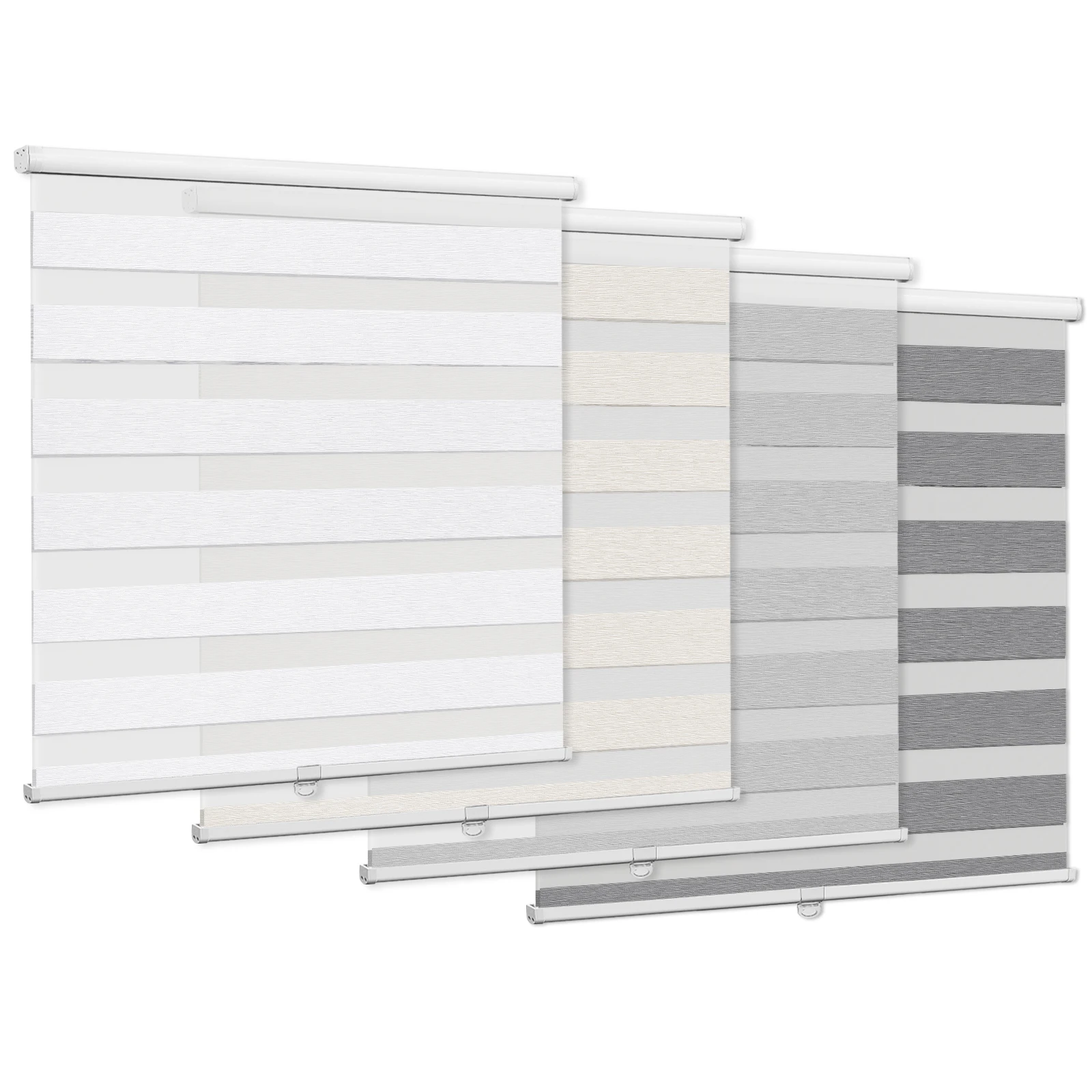 Moonice Cordless Zebra Blinds for Window Double Layer Zebra Roller Shades Easy to Install Privacy Window Blinds for Home