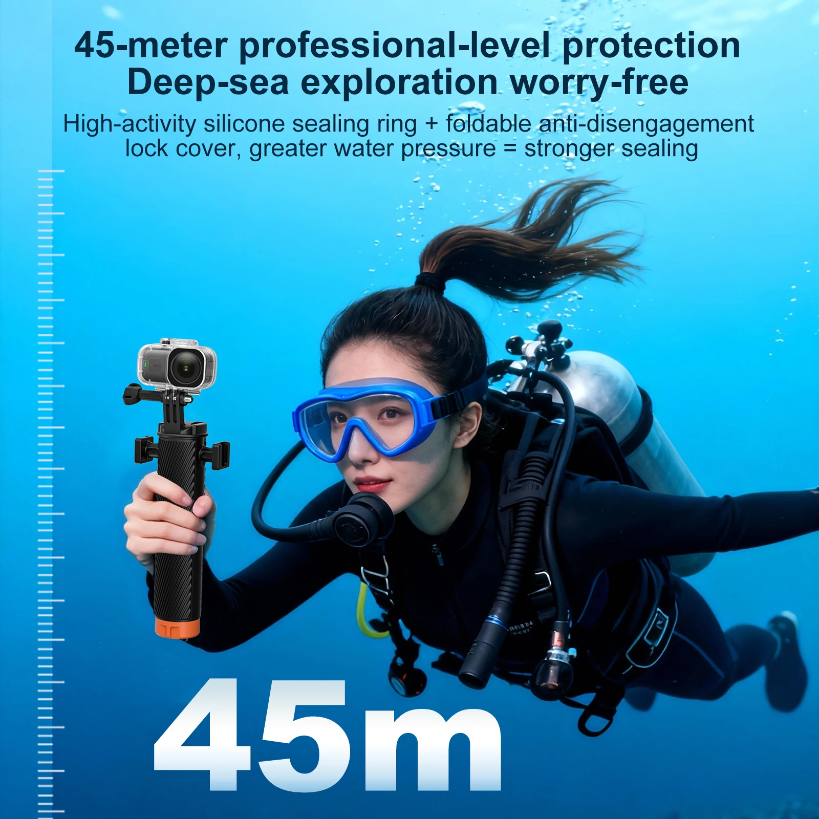 

45M Camera Case for DJI Osmo Nano, Underwater Waterproof Diving Housing Cover Protective Shell Housings, PC Sports Camera Cover