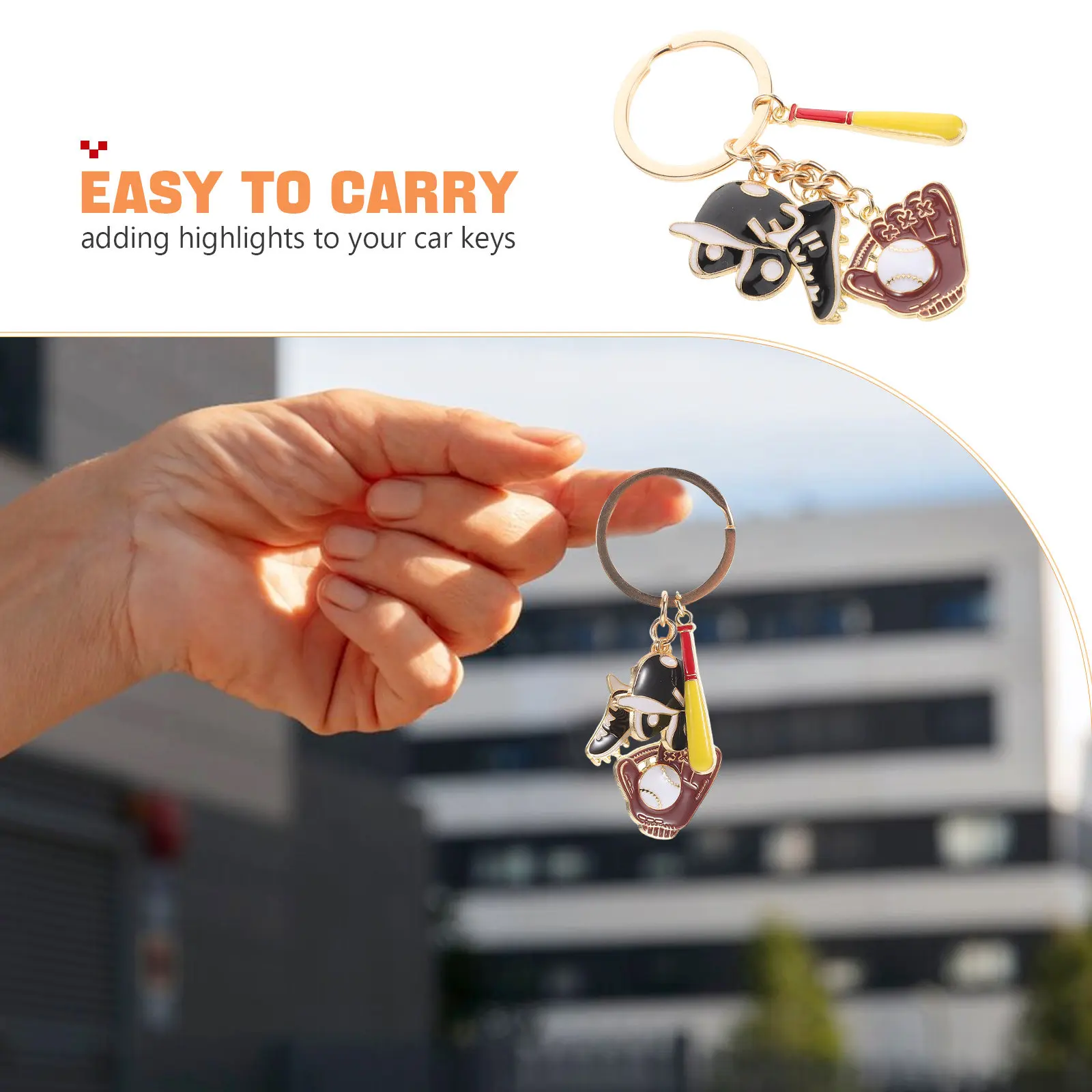 Baseball Theme Keychain Ball Alloy Pendant Key Ring Sports Fan Accessory Decorative Bag Charm Party Favor Souvenir