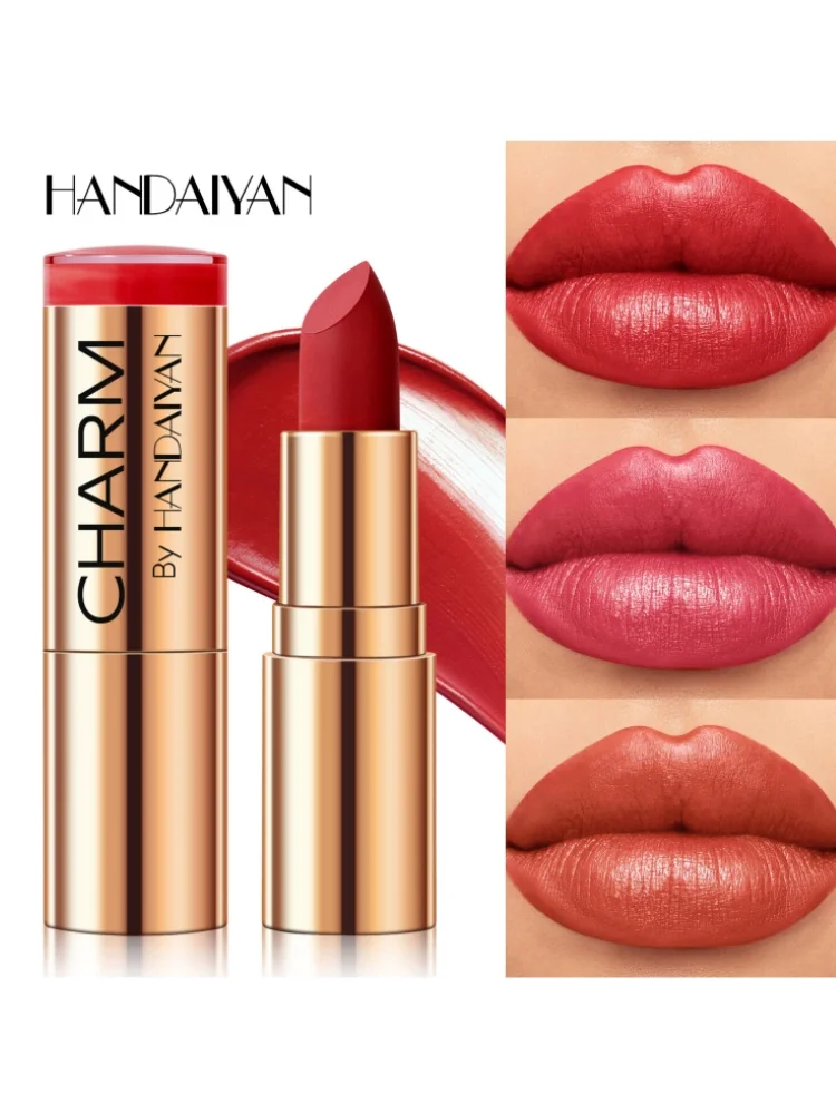 Rouge à lèvres velours hydratant longue durée, tasse antiadhésive imperméable, couverture nourrissante crémeuse, ligne de lèvres, formule de boue dorée brillante