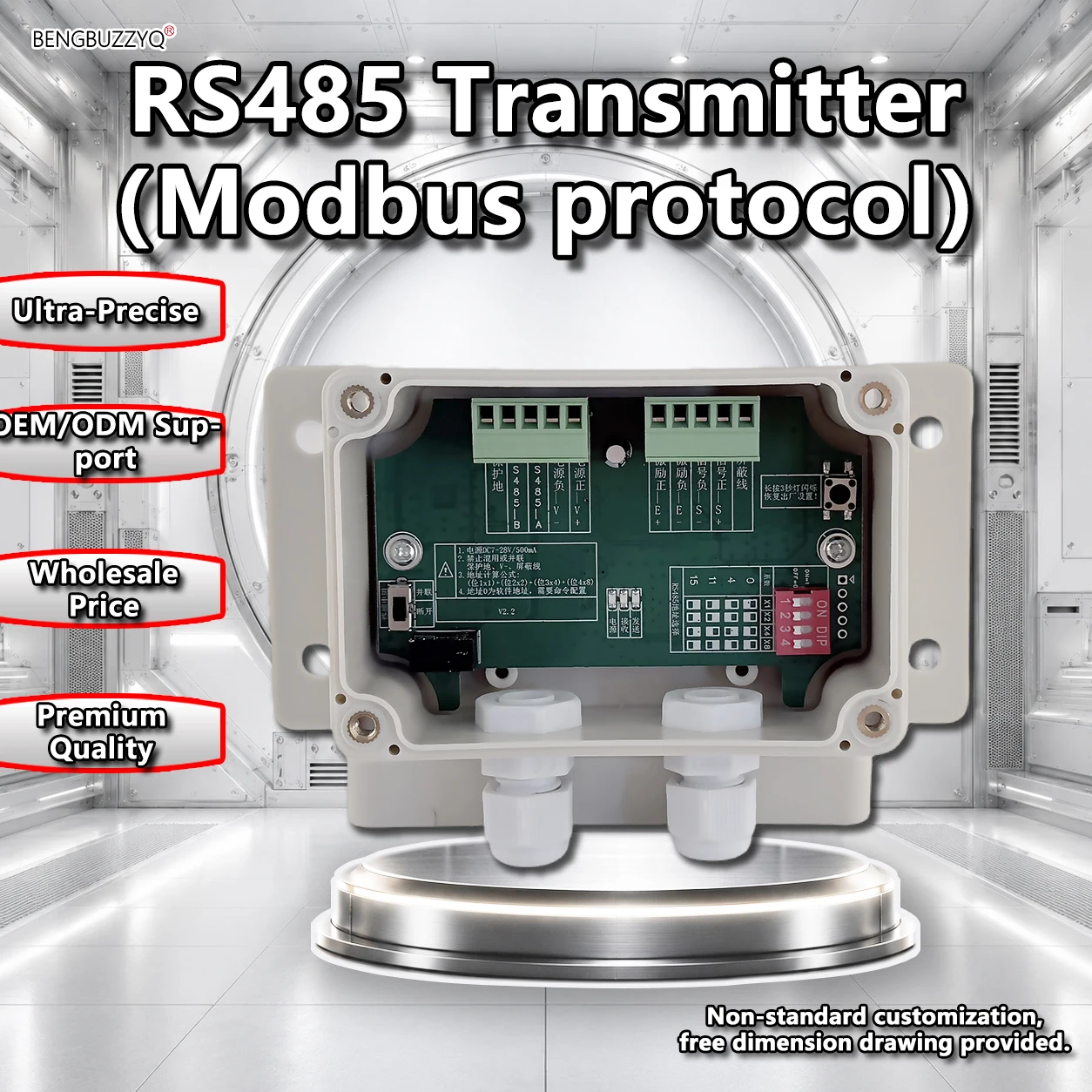 IP65 Waterproof Weighing Signal Converter RS485 Modbus RTU Module for Tension Compression Load Cell