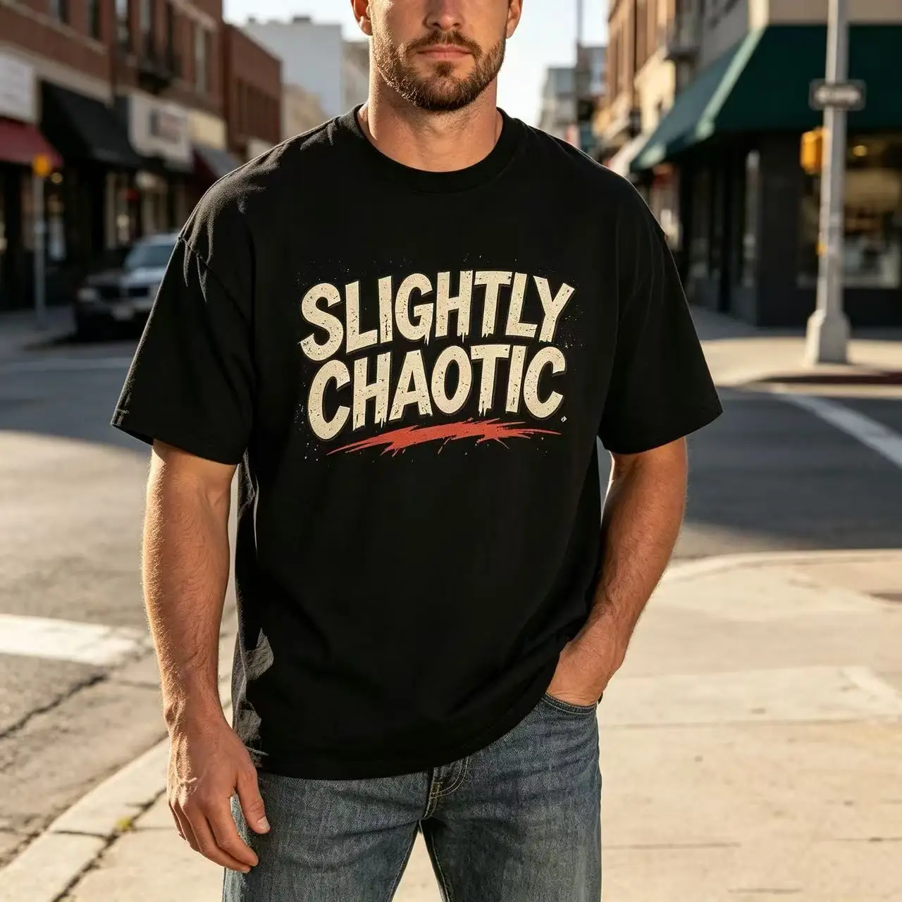 Unisex Slightly Chaotic Graffiti Letter Graphic T‑Shirt Men Women Streetwear Slogan Print Oversized Crew Neck Loose Cotton Tee