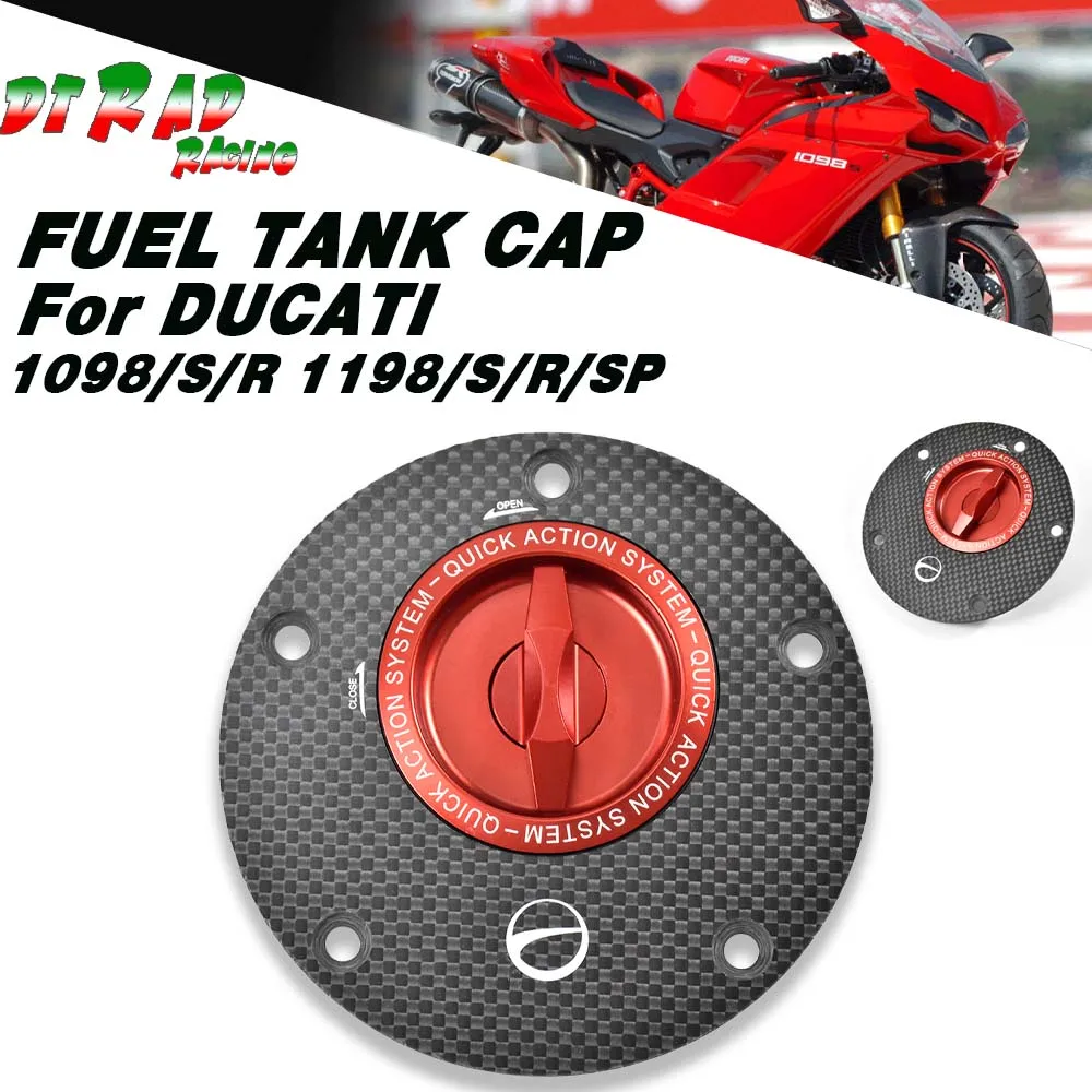 For DUCATI 1098/S/R 1198/S/R/SP Accessories Motorcycle Carbon Fiber Keyless Fuel Cap Gasoline Tank Plug Engine Modified Parts