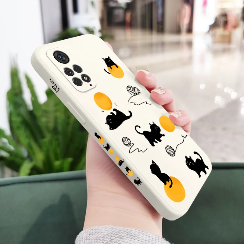 Cat Playing Rope Phone Case For Xiaomi Redmi Note 13 12 12S 11 11S 11T 10 10A 10T 10S 9T 9 8 7 Pro Plus 10C 9A 9C 9T 4G 5G Cover