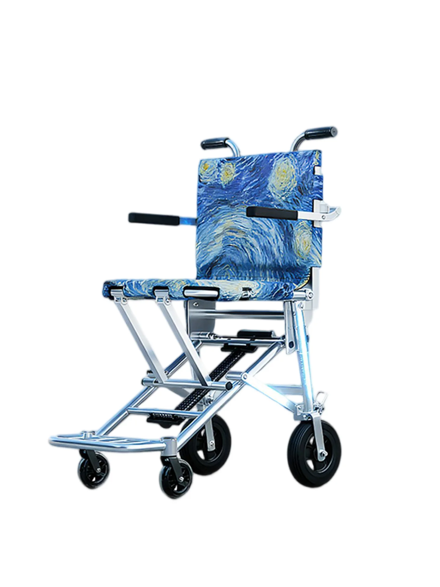 Foldable Manual Wheelchair for Carry-on Air Travel, Ultra-Lightweight at 5.5kg, Aerospace Aluminum Alloy, Compact and Portable