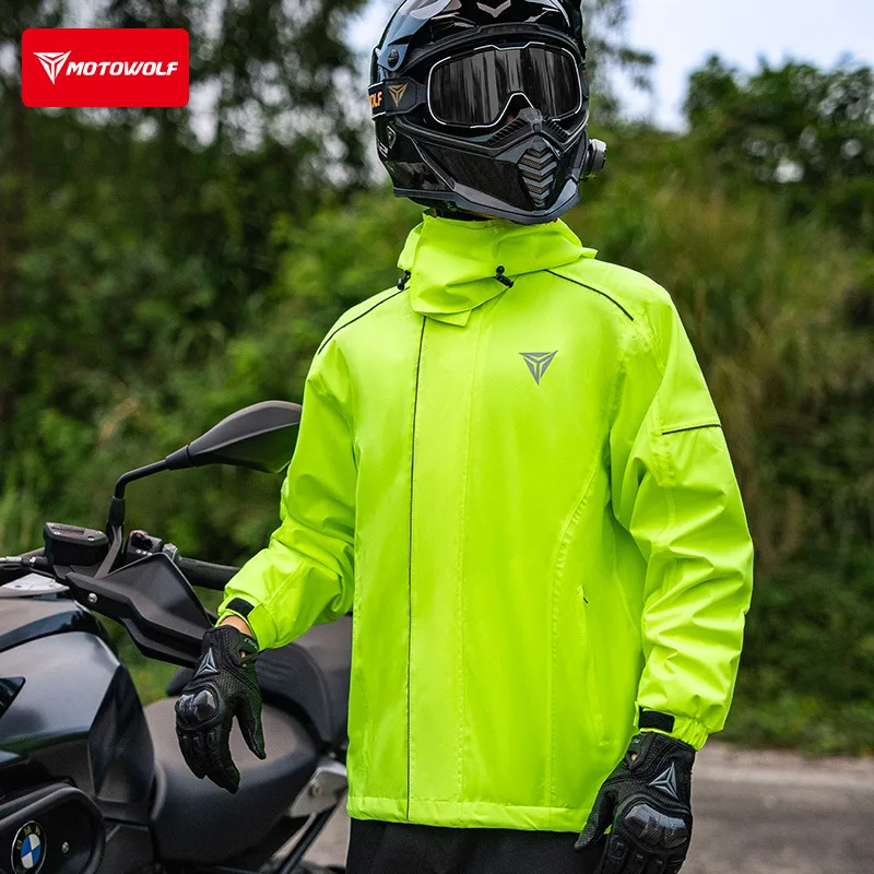 

MOTOWOLF Motorcycl Raincoat Set Rain Tants Suit For Men Women Single Person Light Thin Waterproof Coat Riding Storm Proof Rainco