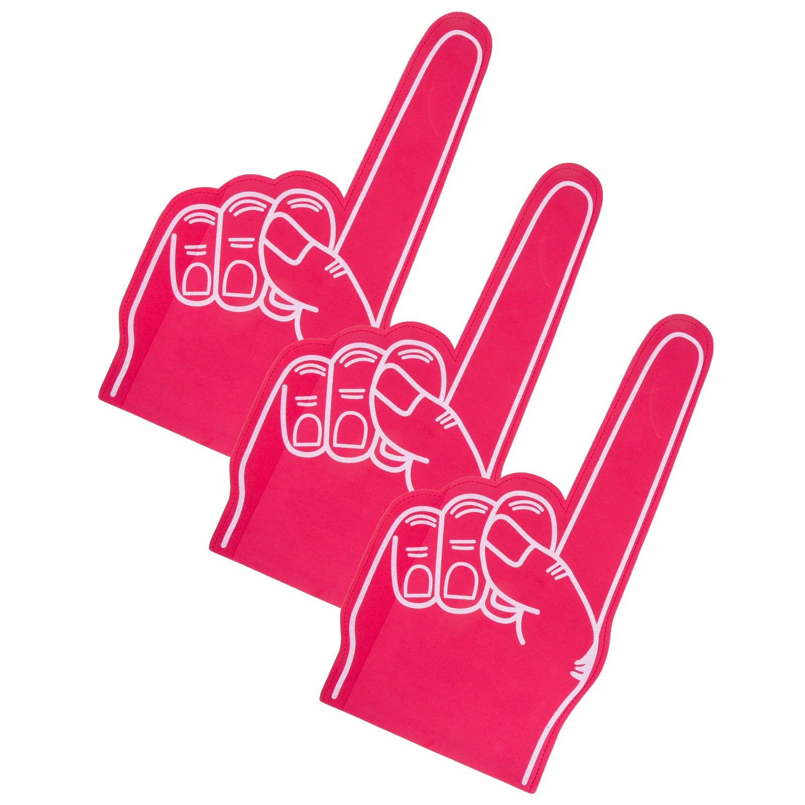 3 Pcs Inflatable Football Foam Fingers Party Noisemakers Cheerleading Foams Hand Pompom Decorations Red