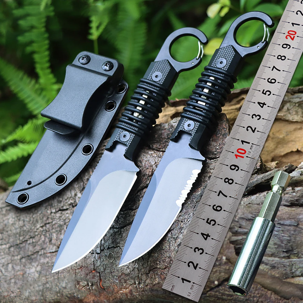 Multitool Outdoor Survival Camping Knife Full Tang Fixed Blade With Kydex Sheath Knife Portable Hunting Tactical Serrated Knife