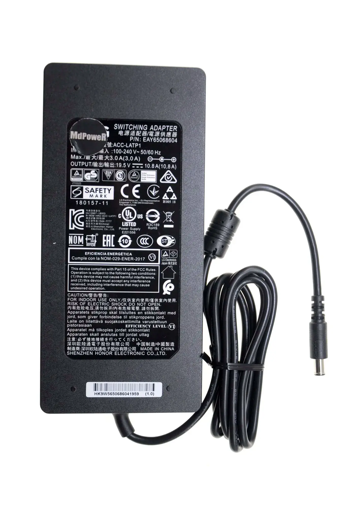 

New Original EAY65068601 EAY65068607 ACC-LATP2 Switching Adapter Charger for LG 27EP950-B 32EP950-B 32GQ950-B 34WL850-W Monitor