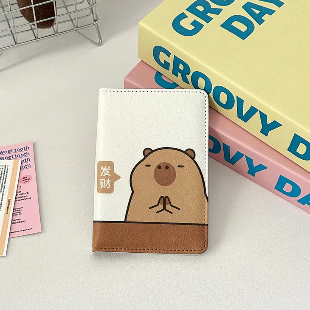 

Обложка для паспорта с капибарой из искусственной кожи, ультратонкая многофункциональная сумка для паспорта, портативный кошелек для кредитных карт с героями мультфильмов