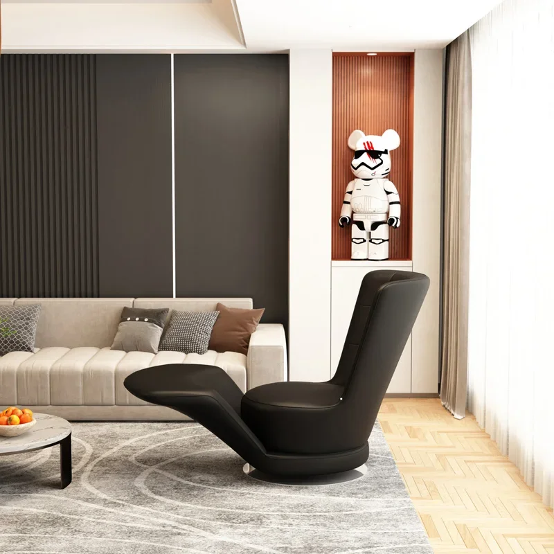 كرسي غرفة المعيشة الدوار من الجلد، كرسي دوار كبير الحجم باللون الأسود الحديث، أثاث منزلي فاخر للاسترخاء من Mecedora Adultto #4