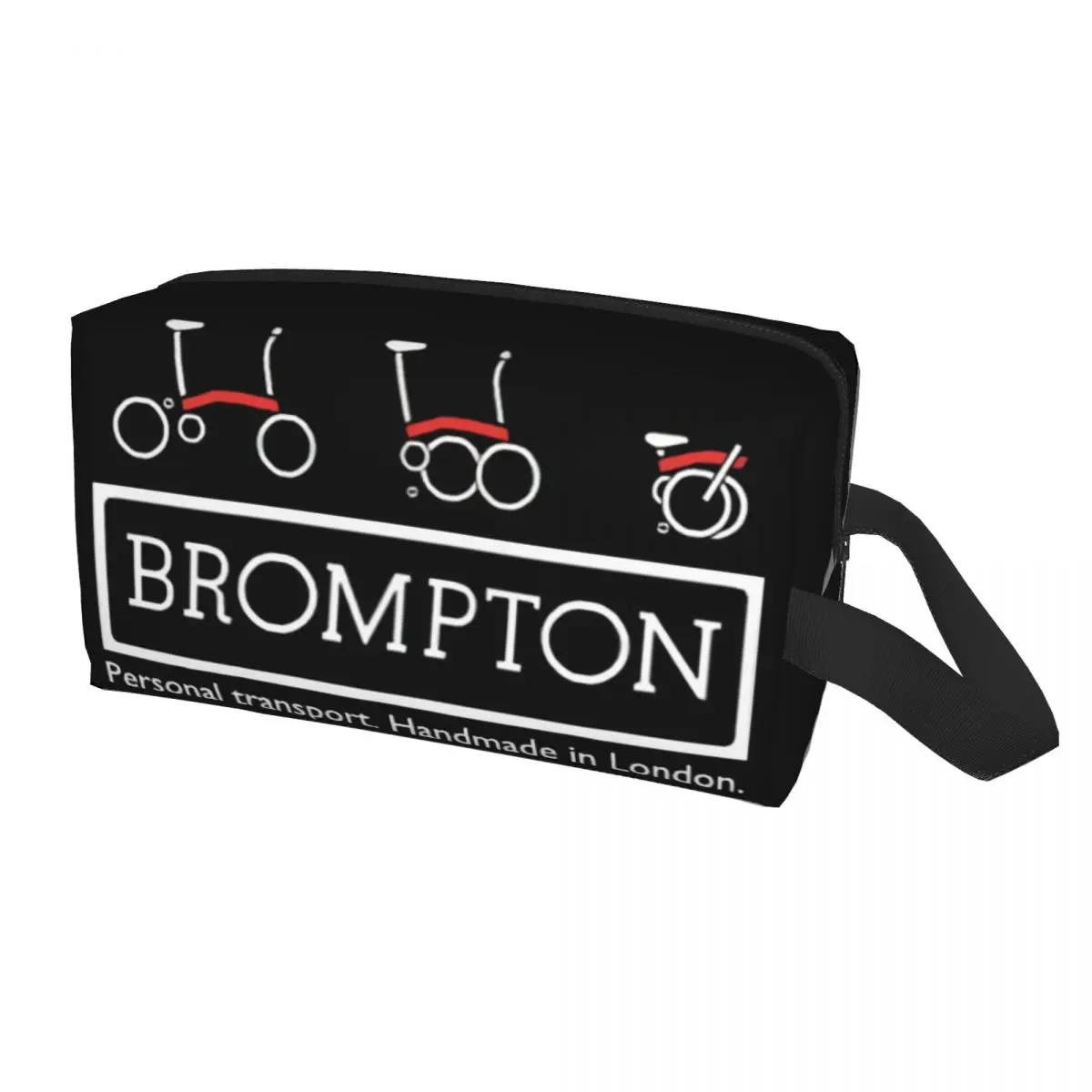 Custom Bromptons Folding Bike Logo Travel Cosmetic Bag Women Toiletry Makeup Organizer Lady Beauty Storage Dopp Kit