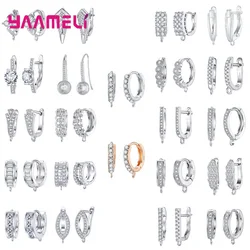 100% Authentic 925 Sterling Silver Women Earrings Findings Sparkling AAA Zircon Handmake DIY Jewelry Accessories Wholesale