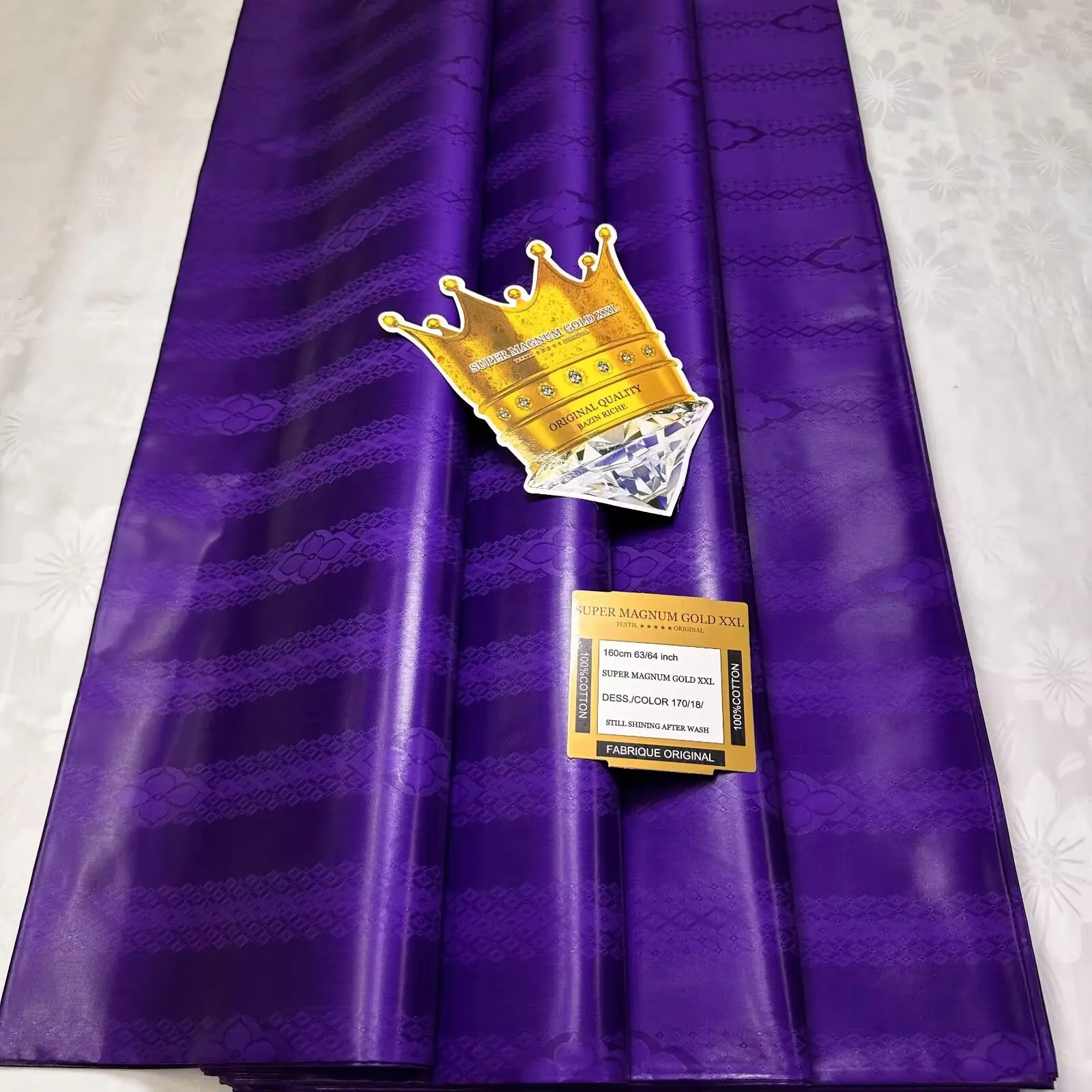 5 Meter African 100% Cotton Jacquard Basin Lace Fabric Plain Color High Quality Soft Bazin Riche Perfume Damask Material 16A91