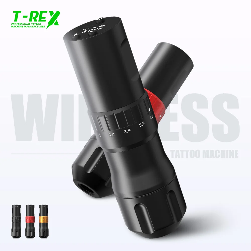 

T-Rex wireless tattoo machine, rotary tattoo pen adjustable 7 stroke lengths 2.0-4.2 mm, suitable for all kinds of tattoos
