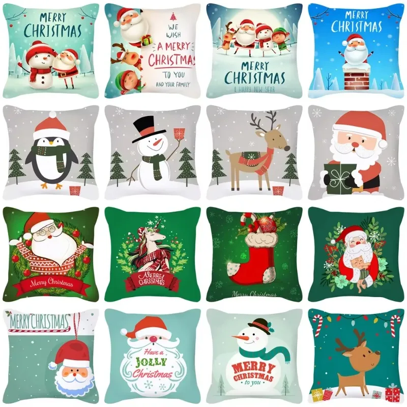 2025 New Cartoon Christmas Hugging Pillow Case Holiday Gift Square Cushion Cover Wholesale Pillow Case Pillow Case