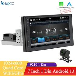 BQCC 1din Android 7 Inch Car Stereo Radio Touch Screen for Universal Carplay GPS Navigation Bluetooth WIFI Mirrorlink