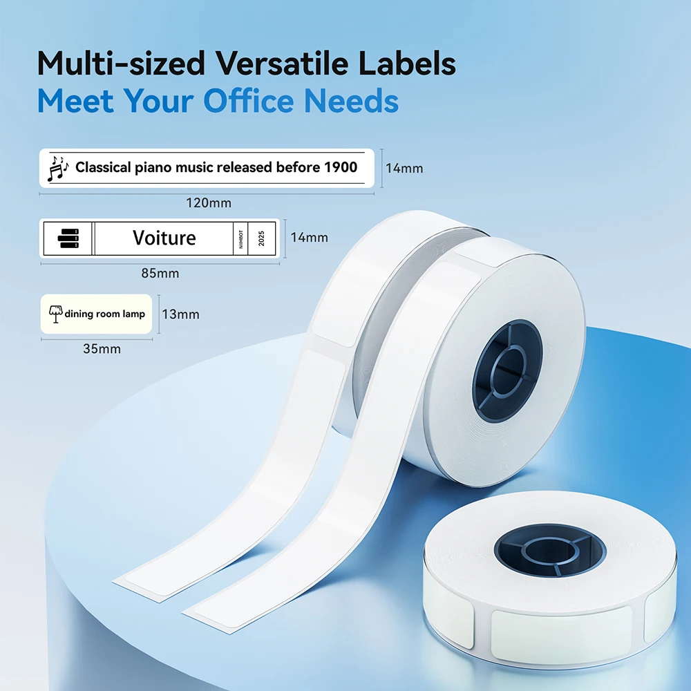 2 Rolls Niimbot N1/B18 Self Adhesive Sticker White/Color/Transparent/Laser Labels Home Office Thermal Transfer Color Printing
