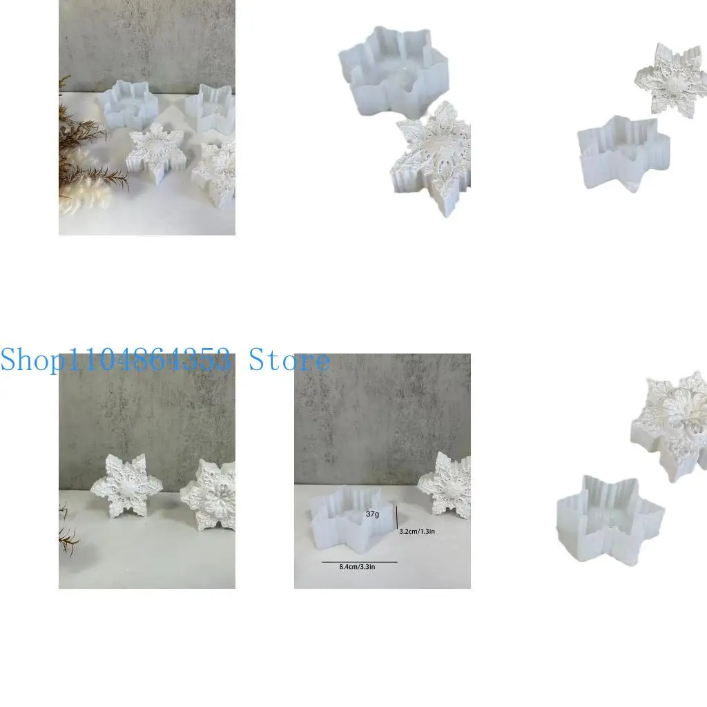 

652F Snowflakes Scented Silicone Mold Table Ornament Mould DIY Plasters Mold