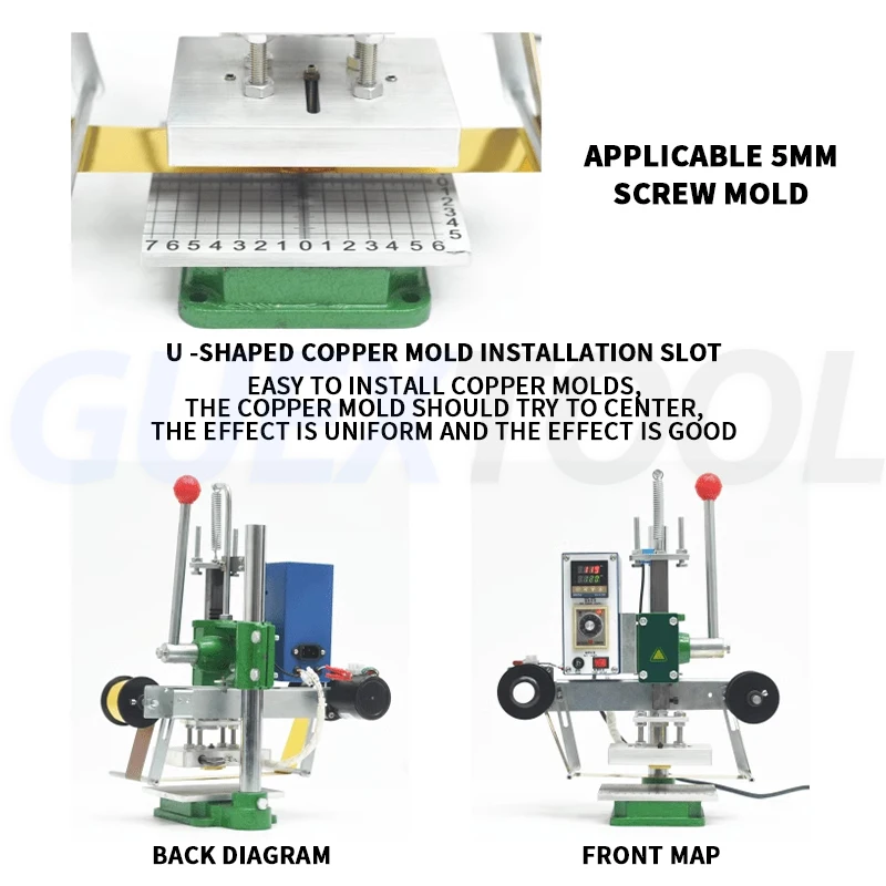 500W Fully Automatic Paper Hot Stamping Machine Pneumatic Bronzing Machine For PVC Leather Embossing 10x13cm Hot Pressing Area