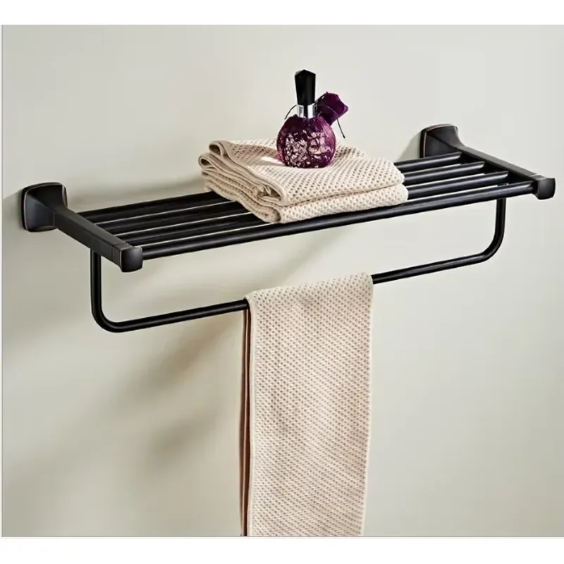 9-Piece Modern Black Stainless Steel Bathroom Hardware Set with Prevention Wall-Mounted Towel Bar & Holder view 2