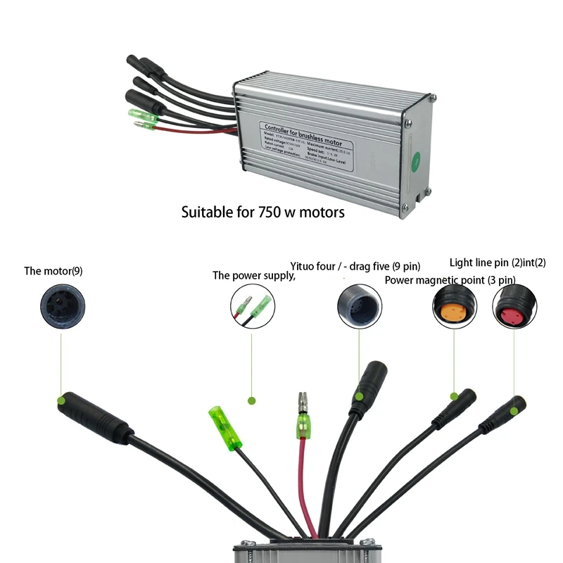 New Sine Wave Controller Kit Electric Bicycle Controller Kit LCD11 Display Sine Wave Controller 36/48V25A 500-750W