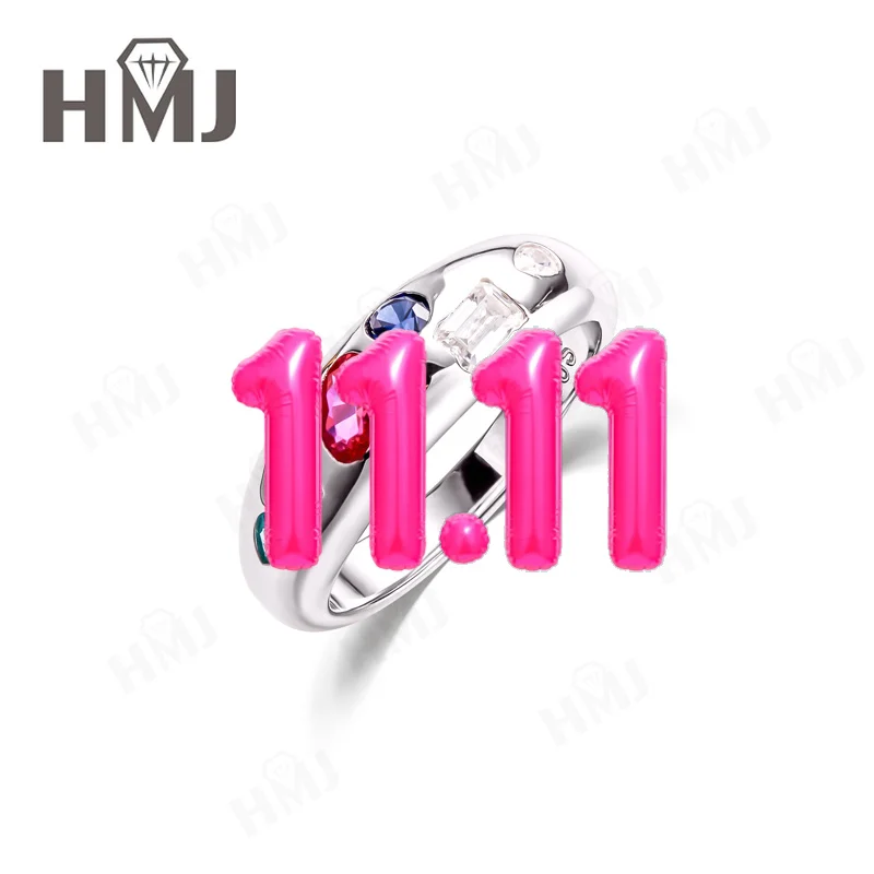 Geometric Moissanite/Lab-Grown Colored Gemstone Ring S925 Wedding Ring Piece of Jewelry That Enhances Women's Romantic Charm