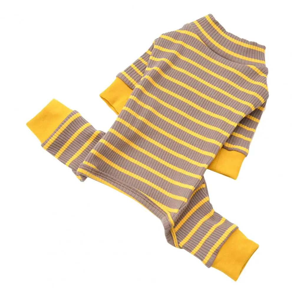 Durable Pet Romper Soft Texture Comfortable Fabric Striped Pattern Kitten Puppy Bodysuit Clothes