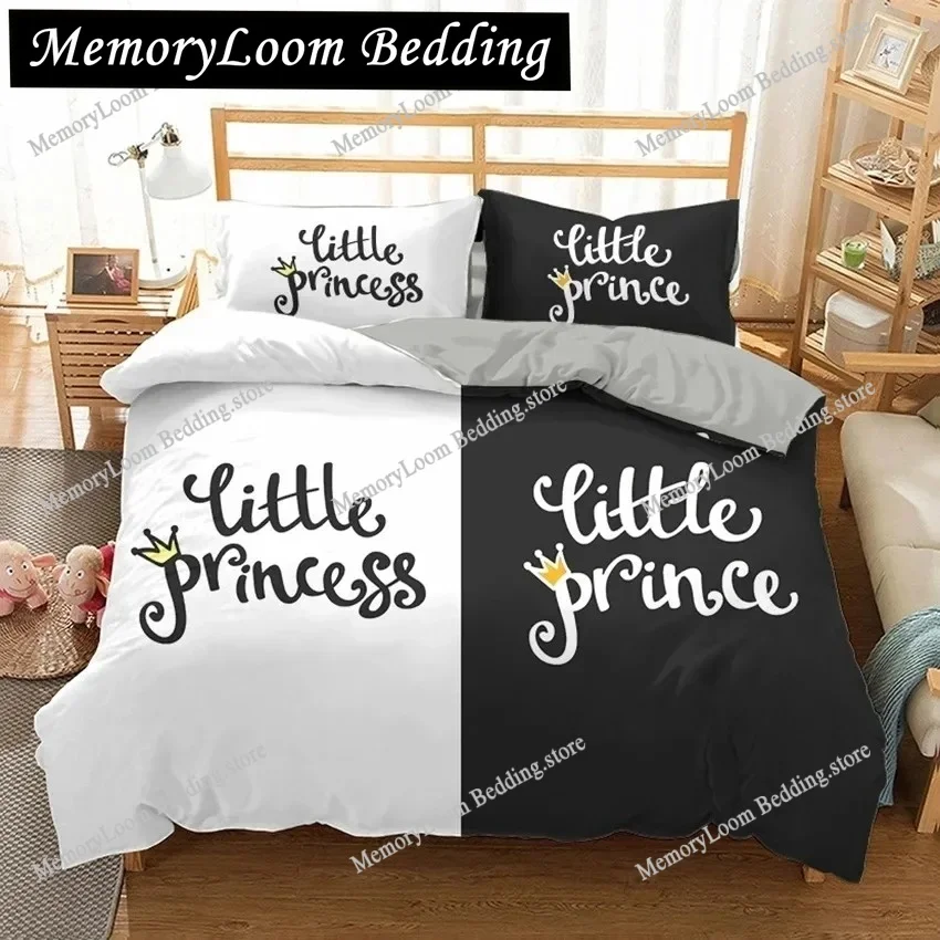 

Lover Couples King Queen Duvet Cover Black and White Printed Bedding Set for Adults Valentine's Day Bedroom Decor Quilt Cover