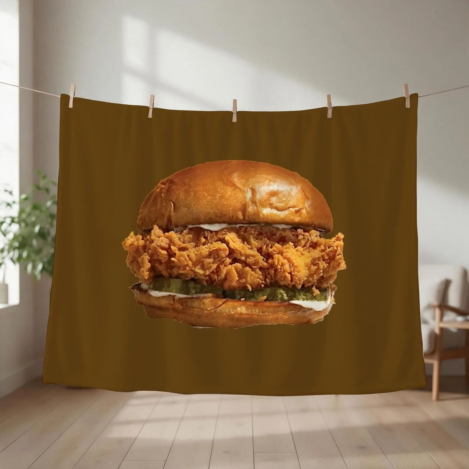 The famous chicken sandwich \t \t Throw Blanket halloween Heavy Nap Beach Blankets