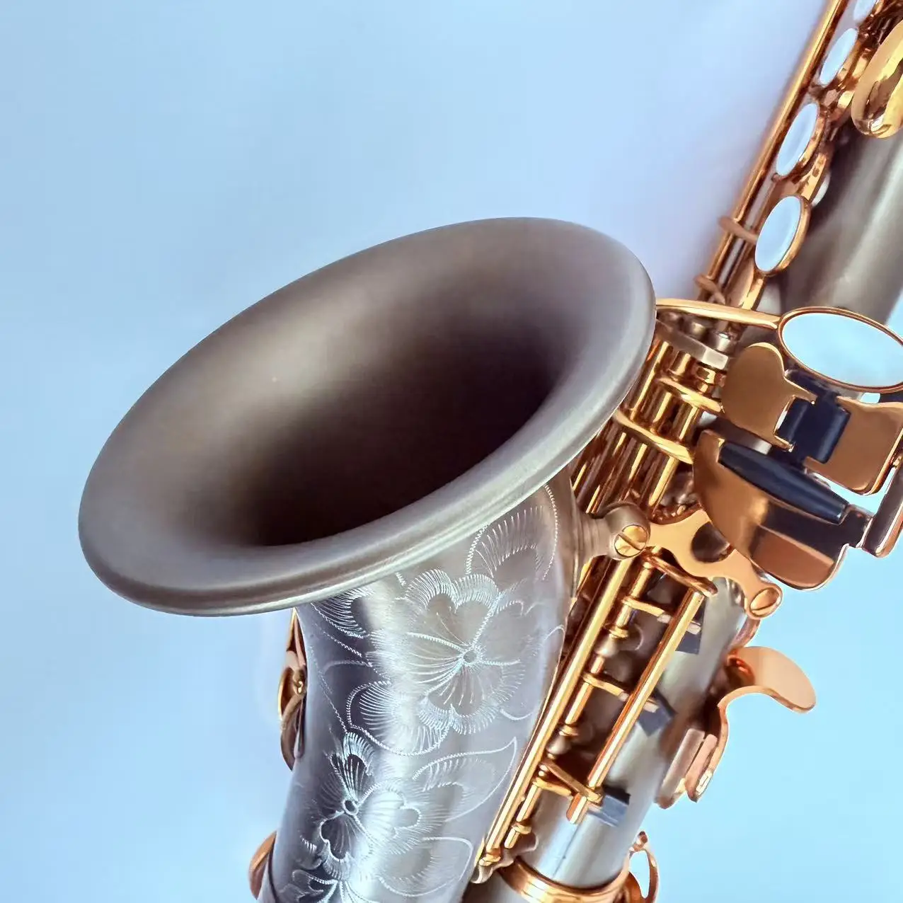 Custom Logo Nickel Silver Body soprano Saxophone Bb Flat Wind Instrument OEM Professional Saxofone Musical Instrument