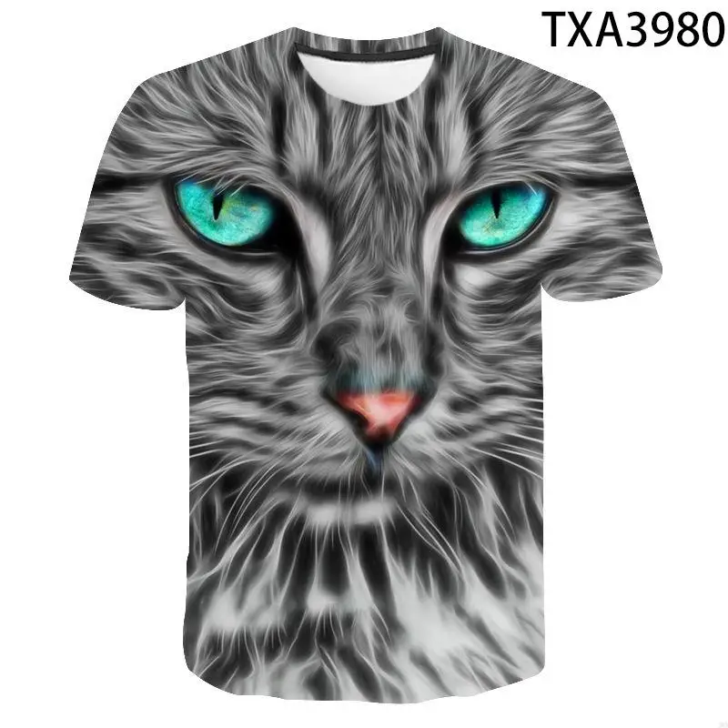 New Summer Animal Lion Wolf Cat 3D T Shirt Men Women Children Casual Fashion Streetwear Boy Girl Kids Printed T-shirt Tops Tee