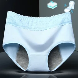 Calcinha menstrual feminina impermeável, cuecas de algodão, impermeável, curta de uma peça, cueca menstrual de meia idade, tamanho XL, XXL