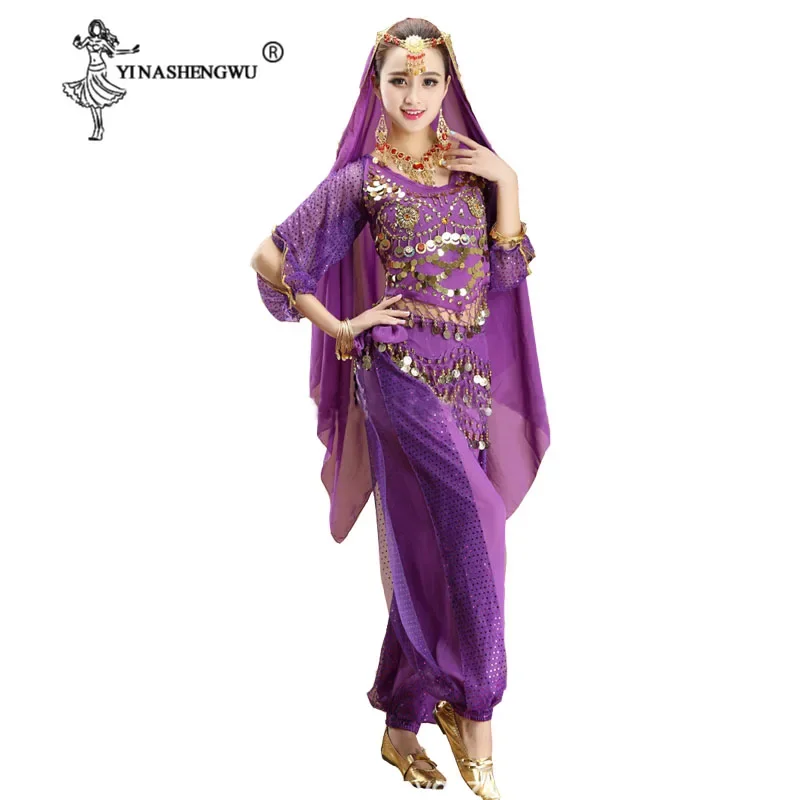 Femmes danse du ventre professionnel indien Oriental danse du ventre Bollywood costume ensemble costumes dames Sari danse Performance scène