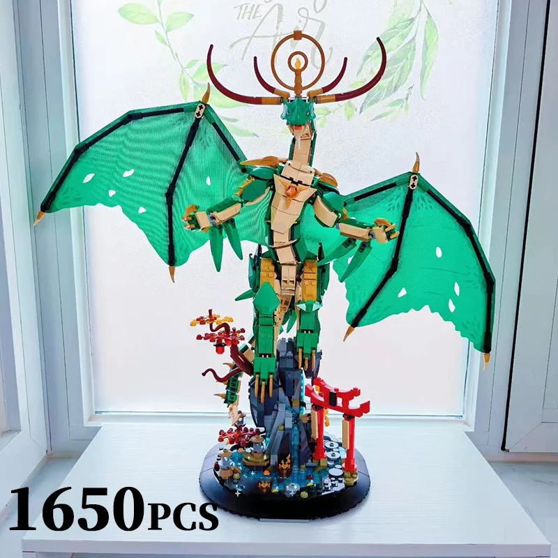 

71847 Ninja1650PCS MOC Строительные блоки Зеленый страж Дракон Мальчик Собранная игрушка День рождения Рождественское украшение Подарок