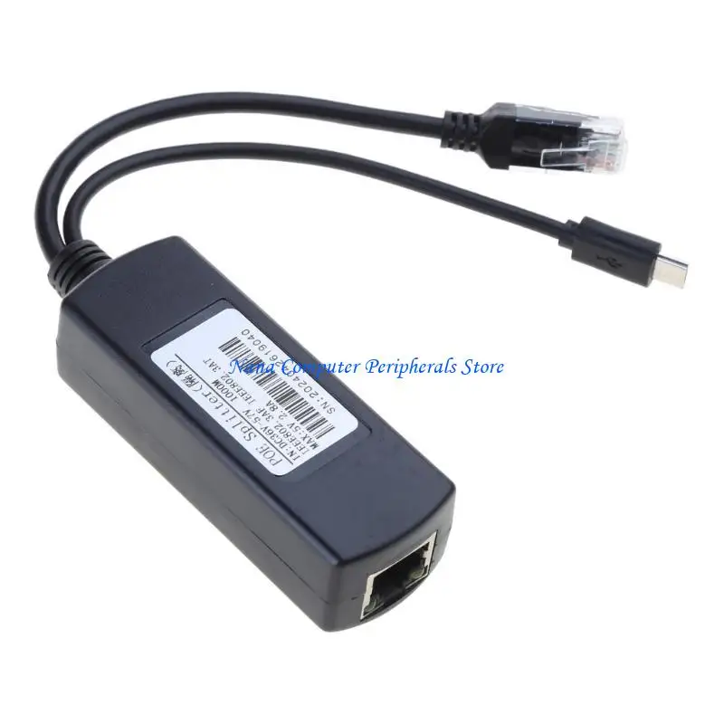 F68C Gigabit PoE Splitter 5V 2.4 A Type-C /DC5521/Micro USB Power Plug Separator Effectively Protect Electrical Equipment