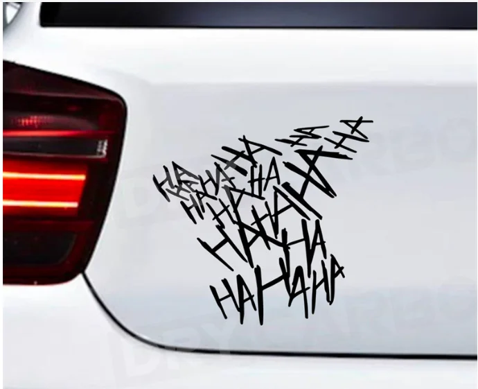 Hahaha Joker Maniacal Laughter Art Car Sticker Car Bumper Helmet Body Sticker Vehicle Reflective Decals Decor DIY Modifications