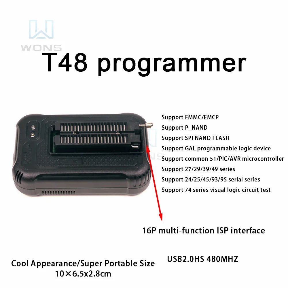 T48 Tl866-3g High-speed Programmer with USB Cable USB2.0 HS 480mhz Supports 28000 Integrated Circuits High Speed Programmer