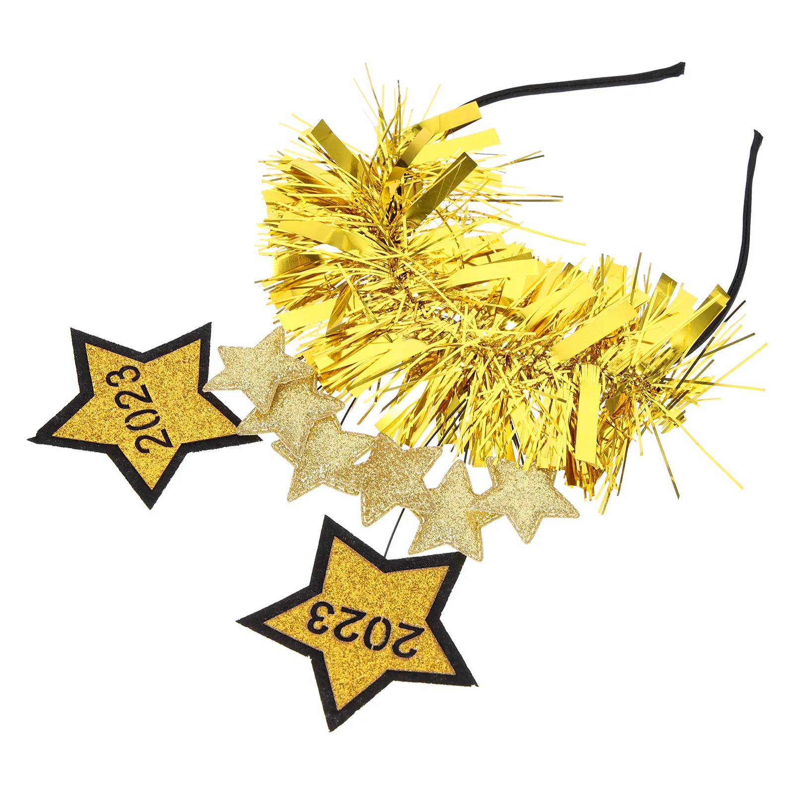 

New Year Hair Hoop 2023 Star Design Glitter Sequin Headband for Women Girls Party Festival Performance Stylish Charm Accessory