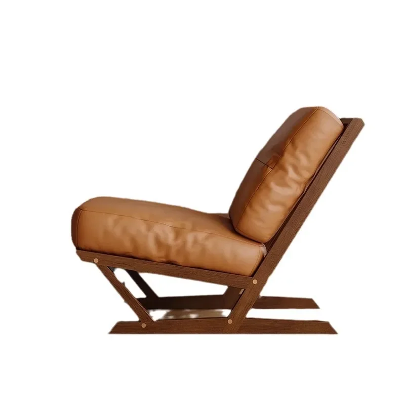 Wabi Sandy Wind Solid Wood Sofa Chair Nordic Homestay Single Sofa Chair Designer Sofa Leisure Chair Single